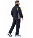 Conjunto Agasalho Masculino Tactel Forrado Esportivo Preto Amarelo